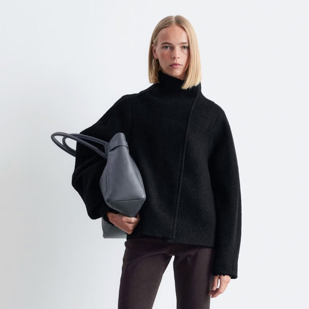And Other Stories - Asymmetric Wool Jacket  - S - Black